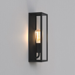 Messina Outdoor Wall Lantern Textured Black IP44, E27 - thumbnail 3