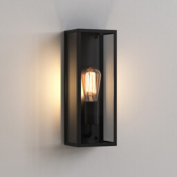 Messina Outdoor Wall Lantern Textured Black IP44, E27 - thumbnail 1