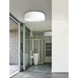 Perleto 3 Light Cylindrical Ceiling Light Matt White Steel Matt White Steel LED E27 - thumbnail 2