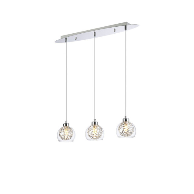 Talia Pendant Linear, 3 Light G9, Polished Chrome/Silver/Clear Glass - image 1