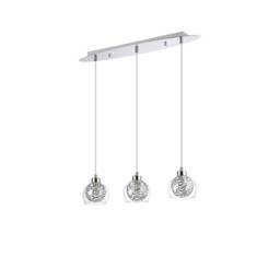 Talia Pendant Linear, 3 Light G9, Polished Chrome/Silver/Clear Glass - thumbnail 3