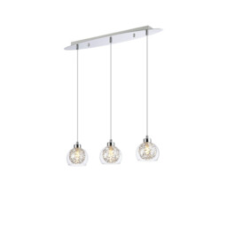 Talia Pendant Linear, 3 Light G9, Polished Chrome/Silver/Clear Glass