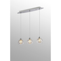 Talia Pendant Linear, 3 Light G9, Polished Chrome/Silver/Clear Glass - thumbnail 2