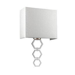 Ria Medium 1 Light Wall Light, Polished Chrome, Ivory Faux Silk Shade - thumbnail 2