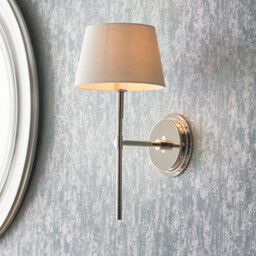 Rennes & Cici Wall Lamp with Shade Bright Nickel Plate & Ivory Linen Mix Fabric - thumbnail 3