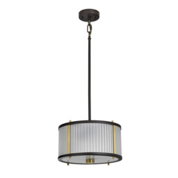 Corona Cylindrical 2 Light Pendant, Museum Bronze, Frosted Glass - thumbnail 2