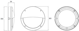 LED Eyelid Bulkhead CCT with Daylight Sensor Black 230V IP65 18W - thumbnail 2