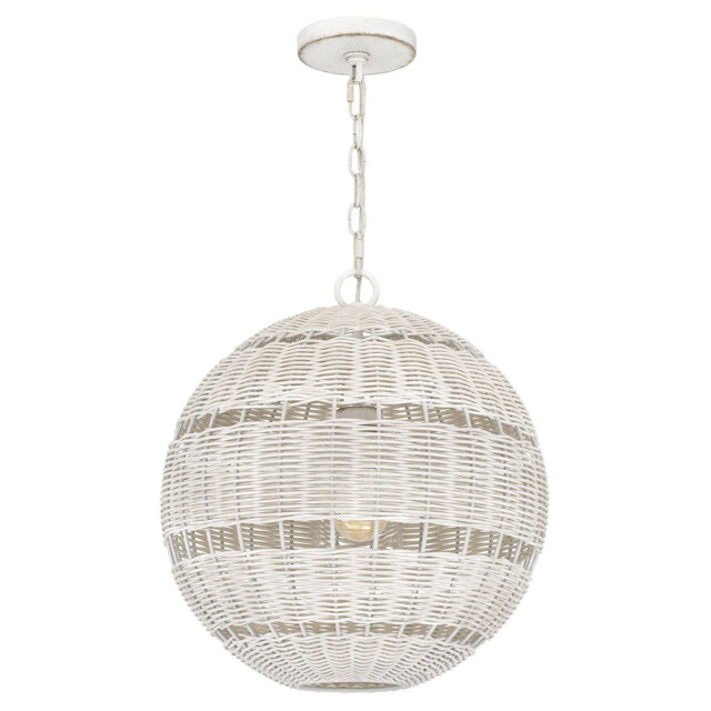 Quoizel Lindendale Spherical Pendant Ceiling Light Contemporary Antique White IP44 1x E27 - image 1