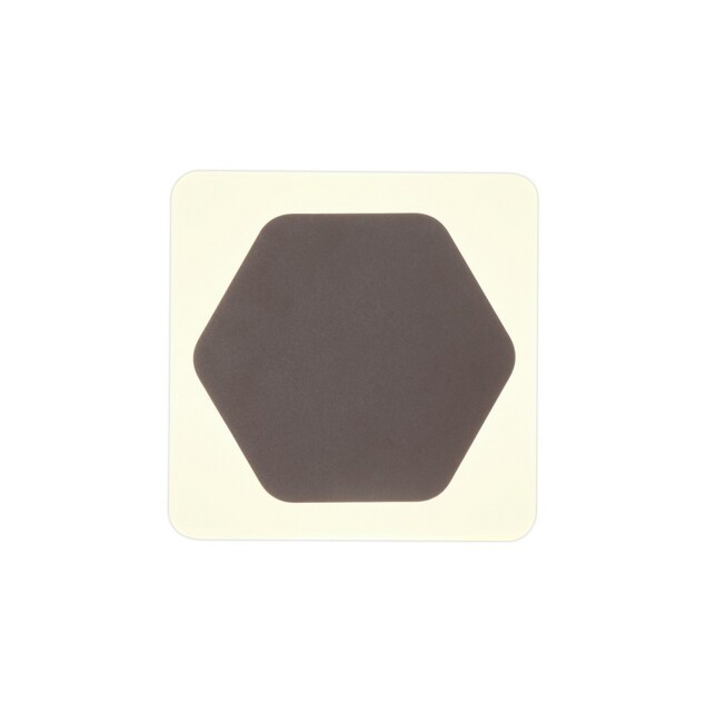 Altona Base Wall Lamp, 12W LED 3000K 498lm, 15cm Horizontal Hexagonal 19cm Square Centre, Coffee, Acrylic Frosted Diffuser - image 1