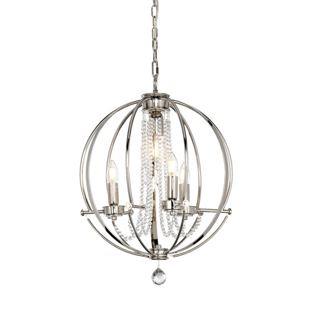 Cassie 4 Light Chandelier Polished Nickel - image 1