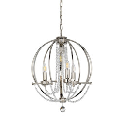 Cassie 4 Light Chandelier Polished Nickel - thumbnail 2