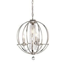 Cassie 4 Light Chandelier Polished Nickel