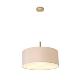 Baymont Antique Brass 3 Light E27 Single Pendant With 50cm x 20cm Dual Faux Silk Shade, Nude Beige/Moonlight - thumbnail 5