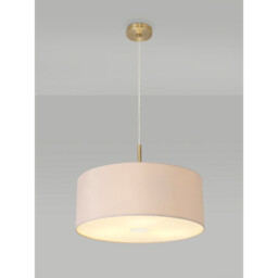 Baymont Antique Brass 3 Light E27 Single Pendant With 50cm x 20cm Dual Faux Silk Shade, Nude Beige/Moonlight - thumbnail 2