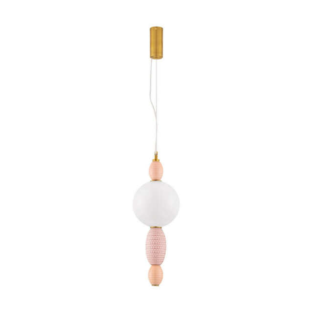 Obrie Slim Pendant Ceiling Light Glossy Brushed Gold, Orange, Pink LED 12W 794lm 3000K - image 1