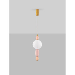 Obrie Slim Pendant Ceiling Light Glossy Brushed Gold, Orange, Pink LED 12W 794lm 3000K - thumbnail 3