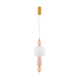 Obrie Slim Pendant Ceiling Light Glossy Brushed Gold, Orange, Pink LED 12W 794lm 3000K - thumbnail 1