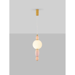 Obrie Slim Pendant Ceiling Light Glossy Brushed Gold, Orange, Pink LED 12W 794lm 3000K - thumbnail 5
