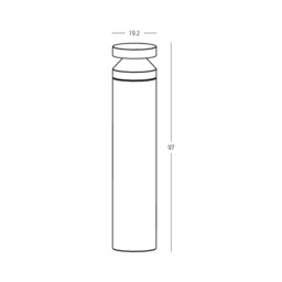 Zephy 97cm Outdoor Bollard Natural Concrete LED 3000K IP65 - thumbnail 5