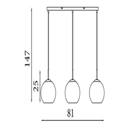 Balls 3 Light Bar Celling Pendant Chrome Metal & Smoked Glass - thumbnail 3