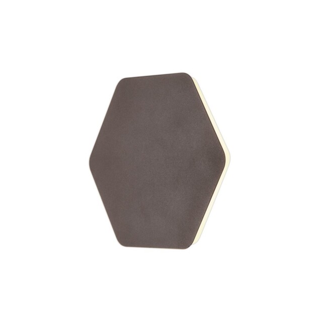 Altona Magnetic Base Wall Lamp, 12W LED 3000K 498lm, 20, 19cm Horizontal Hexagonal Centre, Coffee, Acrylic Frosted Diffuser - image 1