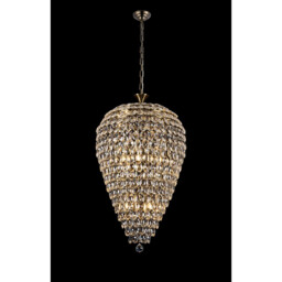 Coniston Acorn Pendant, 16 Light E14, Antique Brass/Crystal, Item Weight: 40.60kg - thumbnail 2