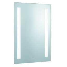 Illuminated Bathroom Mirror Touch 2 Light Silver with Shaver Socket IP44 - thumbnail 1