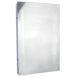 Illuminated Bathroom Mirror Touch 2 Light Silver with Shaver Socket IP44 - thumbnail 3