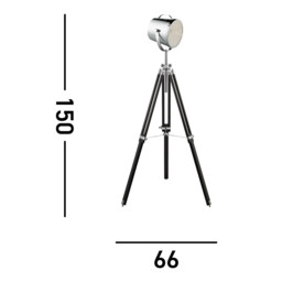 Studio 1 Light Adjustable Stage Lamp Chrome, Black, E27 - thumbnail 5