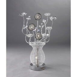 (DH) Calista Table Lamp 4 Light G4 Silver/Black/Crystal, NOT LED/CFL Compatible - thumbnail 2