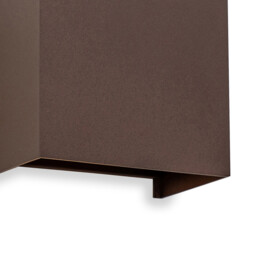 Davos XL Square Wall Lamp Dimmable, 2x10W LED, 2700K, 1830lm, IP65, Rust Brown, 3yrs Warranty - thumbnail 5