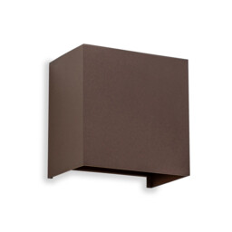 Davos XL Square Wall Lamp Dimmable, 2x10W LED, 2700K, 1830lm, IP65, Rust Brown, 3yrs Warranty
