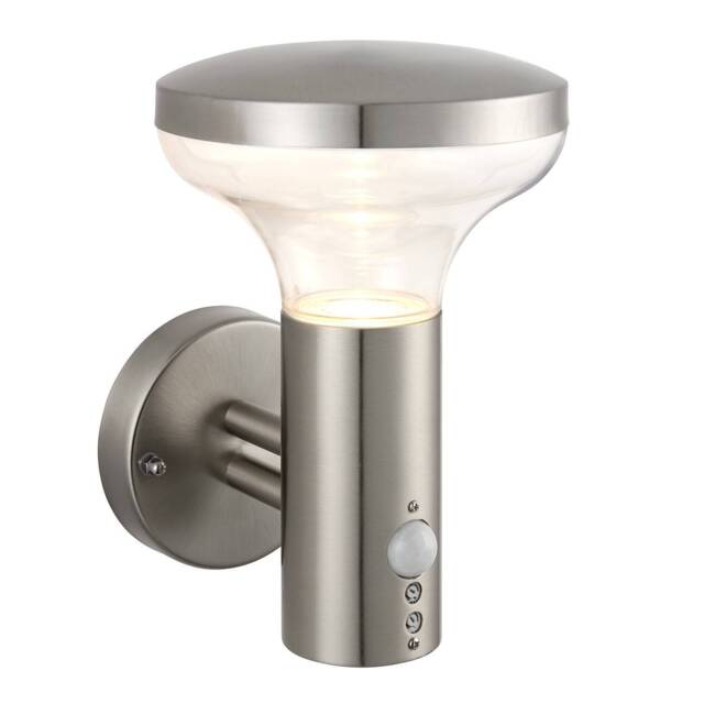 Roko PIR Outdoor Wall Light Coastal, Marine Grade Brushed Stainless Steel IP44, GU10 - image 1