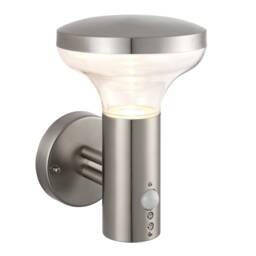 Roko PIR Outdoor Wall Light Coastal, Marine Grade Brushed Stainless Steel IP44, GU10