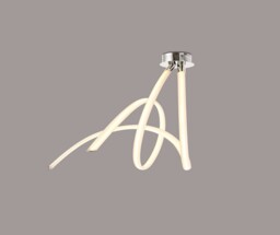 Armonia Semi Flush Ceiling Spiral, 60W LED, 3000K, 4500lm, Polished Chrome, Frosted Acrylic - thumbnail 3