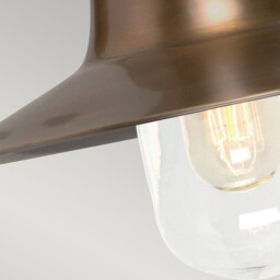 Sheldon 1 Light Outdoor Fisherman Dome Wall Light Brass IP44, E27 - thumbnail 5