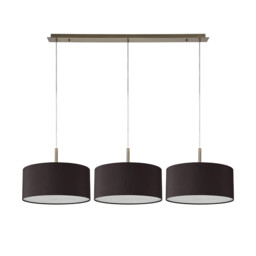 Baymont Antique Brass 3 Light E27 Linear Pendant With 40cm x 18cm Faux Silk Shade, Black/White Laminate - thumbnail 5