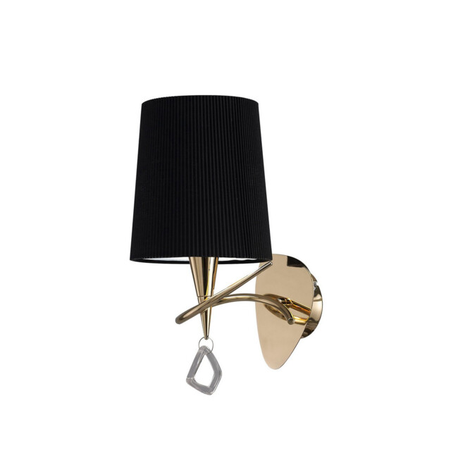 Mara Wall Lamp Switched E14, French Gold Black Shade - image 1