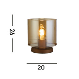 Sweden Table Lamp, Mocha Metal with Amber Glass - thumbnail 5