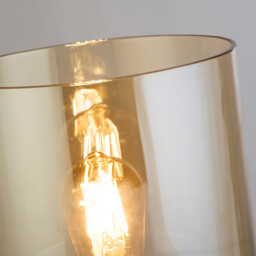 Sweden Table Lamp, Mocha Metal with Amber Glass - thumbnail 3