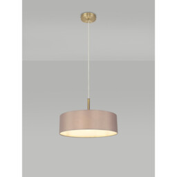 Baymont Antique Brass 3 Light E27 Single Pendant, With 45cm x 15cm Faux Silk Shade, Grey - thumbnail 2