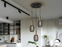 Micrón Cluster Pendant Ceiling 3 Light Gold, Black LED 3000K - thumbnail 1