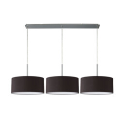 Baymont Polished Chrome 3 Light E27 Linear Pendant With 40cm x 18cm Faux Silk Shade, Black/White Laminate - thumbnail 5