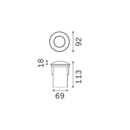 Rocket 9cm Outdoor Recessed Ground Light Steel 1x LED 970lm 4000K IP67 - Driver Required - thumbnail 2