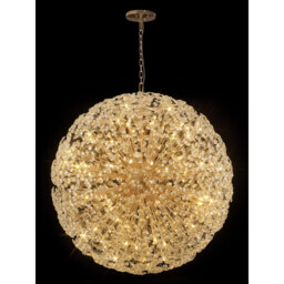 Salisbury Ceiling Pendant 1.5m Sphere 84 Light G9 French Gold, Crystal - thumbnail 3