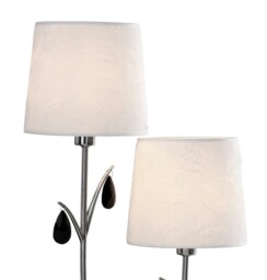 Andrea Table Lamp 63cm, Polished Chrome, White Shades, Black Crystal Droplets - thumbnail 5