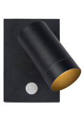 Taylor Modern Wall Spotlight Outdoor, PIR Sensor - 1xGU10 - IP54 - Black - thumbnail 1