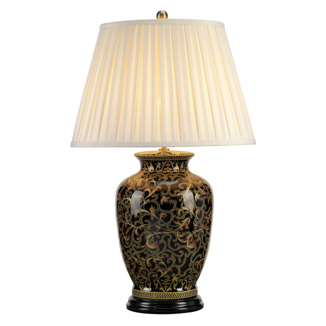 Morris 1 Light Large Table Lamp Black, Gold, E27 - image 1