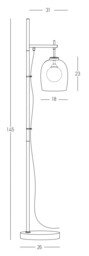 Zambelis Floor Lamp Sandy Black - Black Marble 1xG9 LED - thumbnail 5