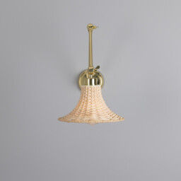 Savannah Rattan Small Wall Light, Polished Brass - thumbnail 2